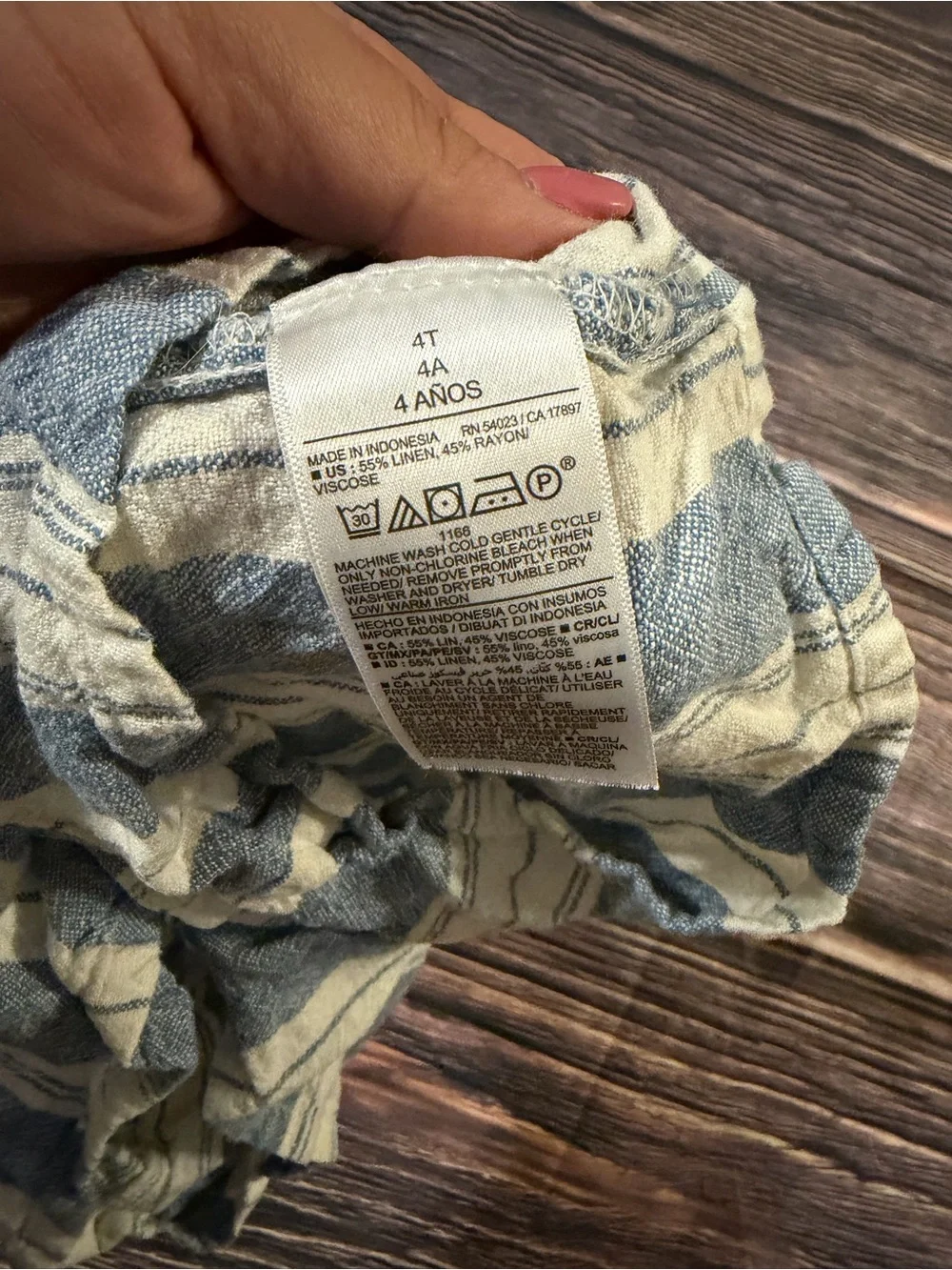 4T Old Navy Blue and white Striped Off-Shoulder Romper